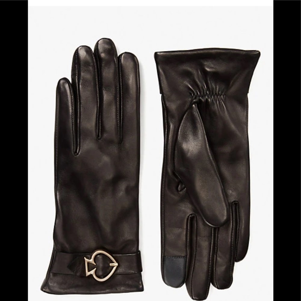 Kate Spade buckle black gloves size medium